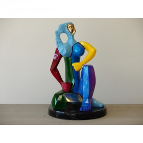 Statue bronze figurine moderne colorée -B47272
