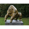 Décors Animaux en Bronze Statue bronze gorille vert patiné à chaud -B91140