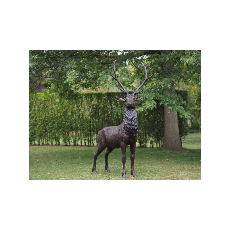 Décors Animaux en Bronze Statue bronze grand cerf -B47232