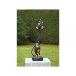 Décors Animaux en Bronze Statue bronze 2 grandes dames à la corde -B49032