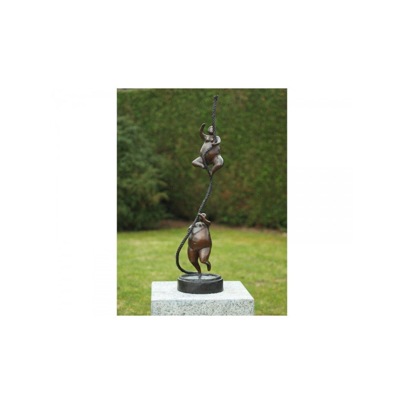 Décors Animaux en Bronze Statue bronze 2 grandes dames à la corde -B49032