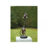 Statue bronze 2 grandes dames à la corde -B49032