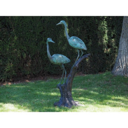 Décors Animaux en Bronze Statue bronze 2 hérons -B1376 (2)