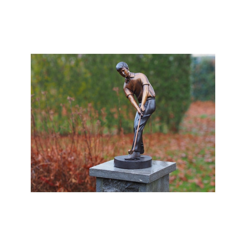 Statue bronze joueur de golf -B57698