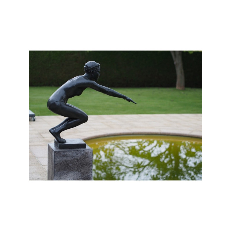 Statue bronze femme plongeant 90cm