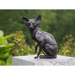 Décors Animaux en Bronze Statuette bronze chat sphinx debout 22cm