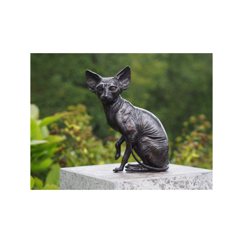 Décors Animaux en Bronze Statuette bronze chat sphinx debout 22cm