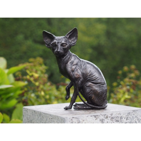 Décors Animaux en Bronze Statuette bronze chat sphinx debout 22cm