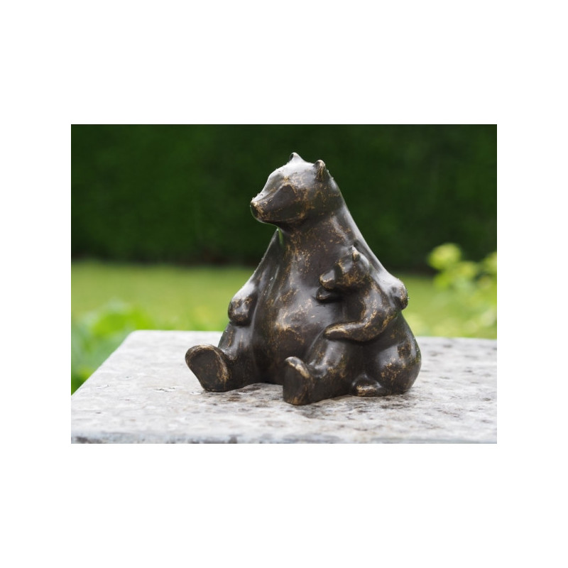 Statuette bronze 2 ours 13cm