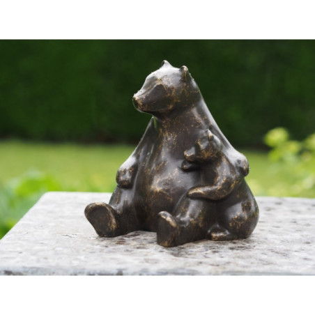 Statuette bronze 2 ours 13cm