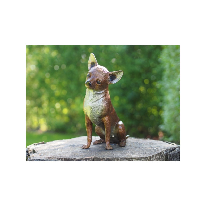 Statuette chihauhau bronze -AN9158BR-B