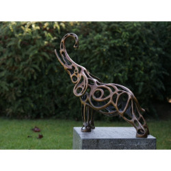 Décors Animaux en Bronze Statuette eléphant sculpture en fil de fer bronze -AN2568BR-HP