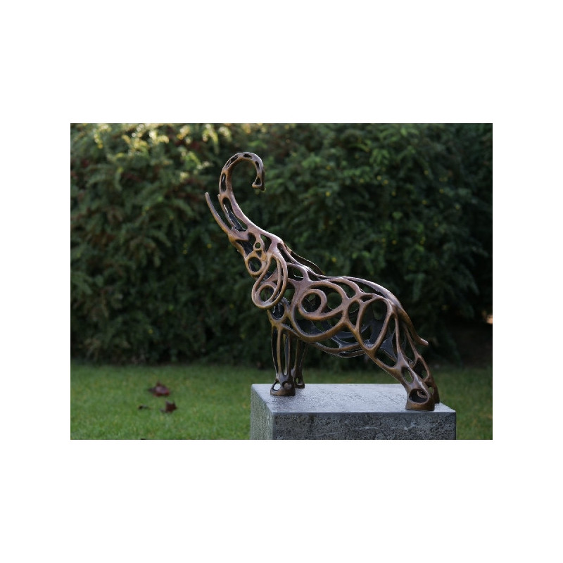 Statuette eléphant sculpture en fil de fer bronze -AN2568BR-HP