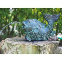 Décors Animaux en Bronze Statuette fontaine à poissons bronze -AN1140BR-V-L