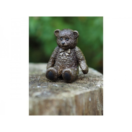 Statuette petit ours en peluche bronze -AN1529BR-B