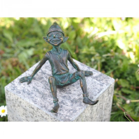 Statuette pixie assis bronze -BS1404V