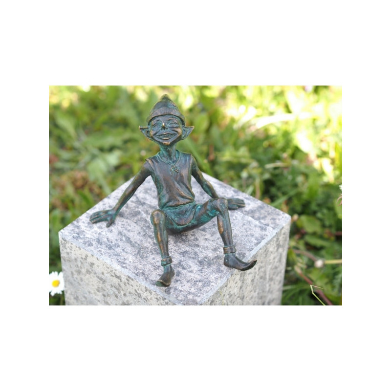 Décoration Statuette bronze personnage Statuette pixie assis bronze -BS1404V
