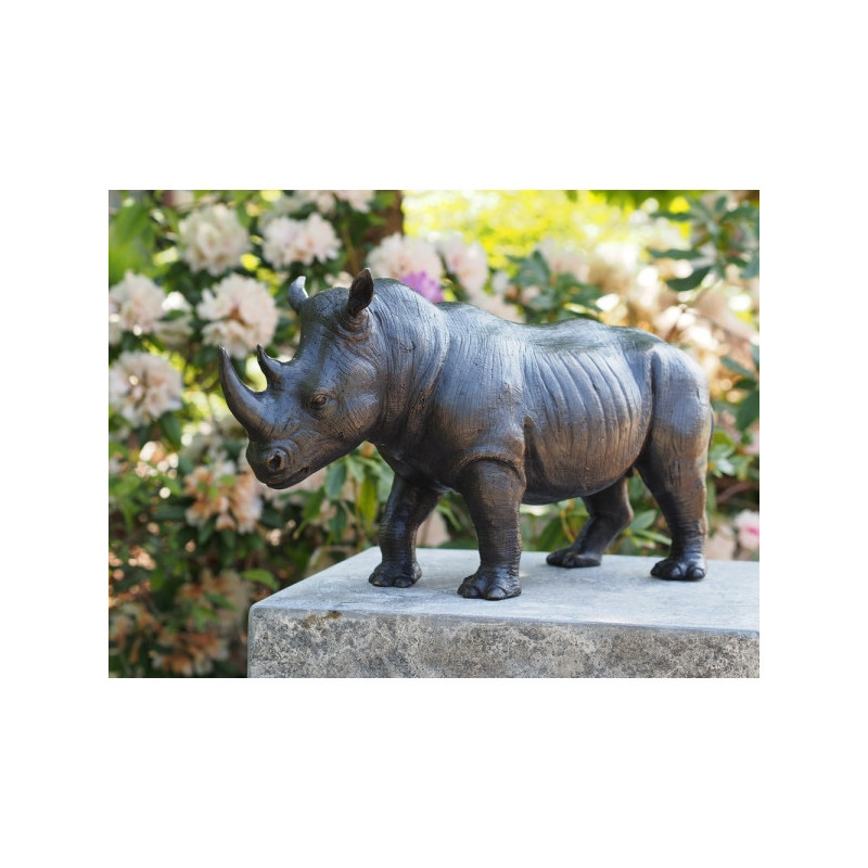 Statuette rhinocéros bronze -AN1352BR-B