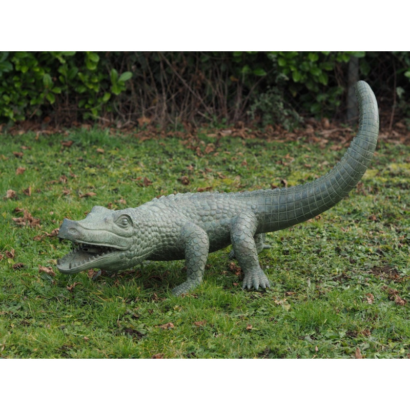 Décors Animaux en Bronze Statue bronze alligator 60cm