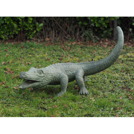 Décors Animaux en Bronze Statue bronze alligator 60cm