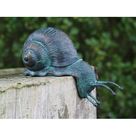 Décors Animaux en Bronze Statuette bronze escargot 15cm
