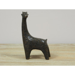 Décors Animaux en Bronze Statuette bronze petite girafe 17cm