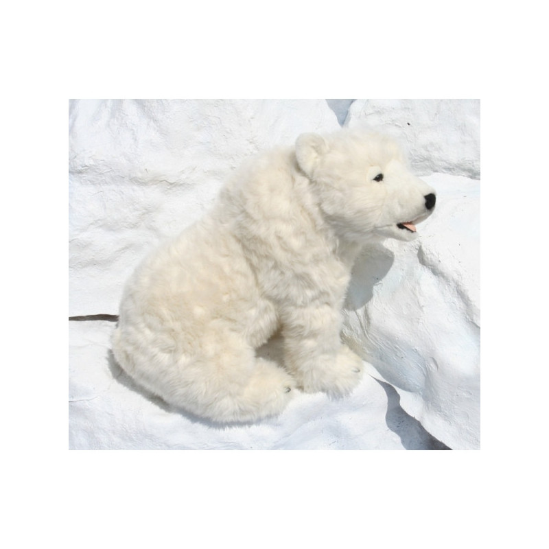 Décoration animaux Automate ours polaire assis 50cmh/88cml (3106) peluche animalière -0212