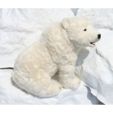 Décoration animaux Automate ours polaire assis 50cmh/88cml (3106) peluche animalière -0212