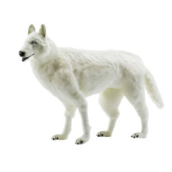 Location automate loup blanc à 4 pattes 78cmh/100cml Anima -L0365