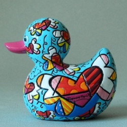 Statuette canard flying heart Britto Romero -B334338