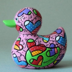 Statuette canard flowers Britto Romero -B334333