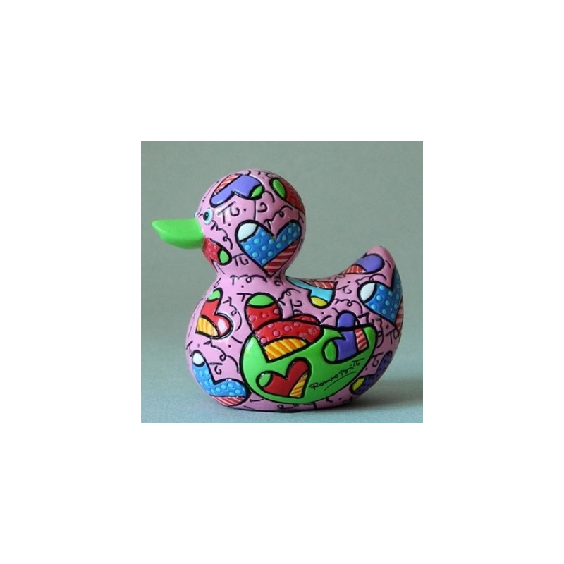 Statuette canard flowers Britto Romero -B334333