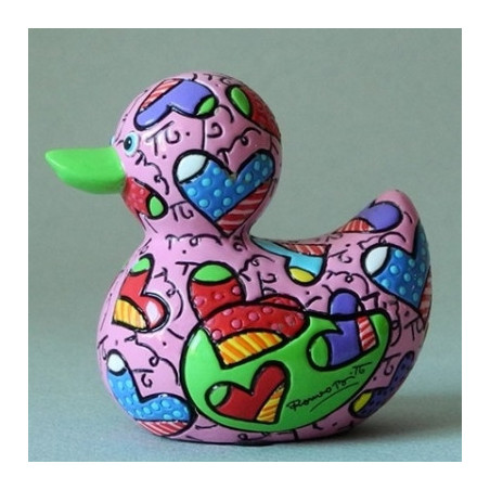 Statuette canard flowers Britto Romero -B334333