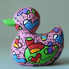 Statuette canard flowers Britto Romero -B334333