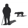 Décoration Statue résine Figurine silhouette ombre homme et son chien set de 2 -SF03