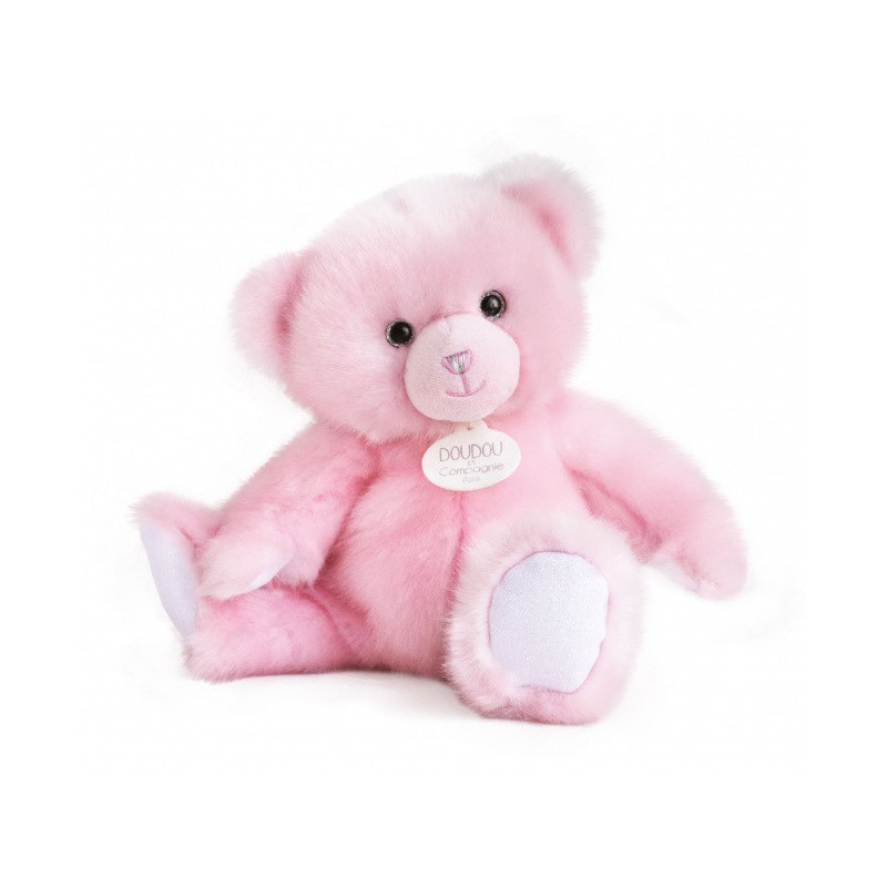 Animaux-Bois-Animaux-Bronzes propose Peluche Ours collection 30 cm - rose sorbet-la peluche par doudou et compagnie -la peluche 