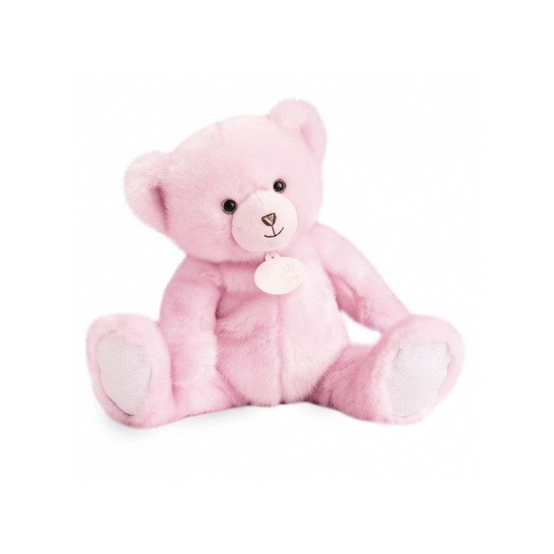 Animaux-Bois-Animaux-Bronzes propose Peluche Ours collection 37 cm - rose sorbet-la peluche par doudou et compagnie histoire d'o