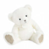 Animaux-Bois-Animaux-Bronzes propose Peluche Ours collection 37 cm - blanc poudré-la peluche par doudou et compagnie histoire d'