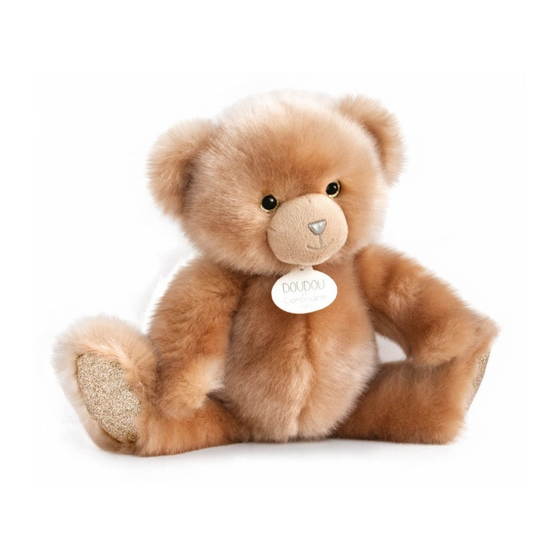 Animaux-Bois-Animaux-Bronzes propose Peluche Ours collection 30 cm - nude-la peluche par doudou et compagnie histoire d'ours -DC