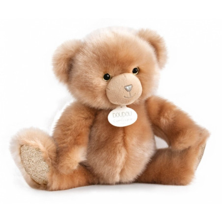 Animaux-Bois-Animaux-Bronzes propose Peluche Ours collection 30 cm - nude-la peluche par doudou et compagnie histoire d'ours -DC