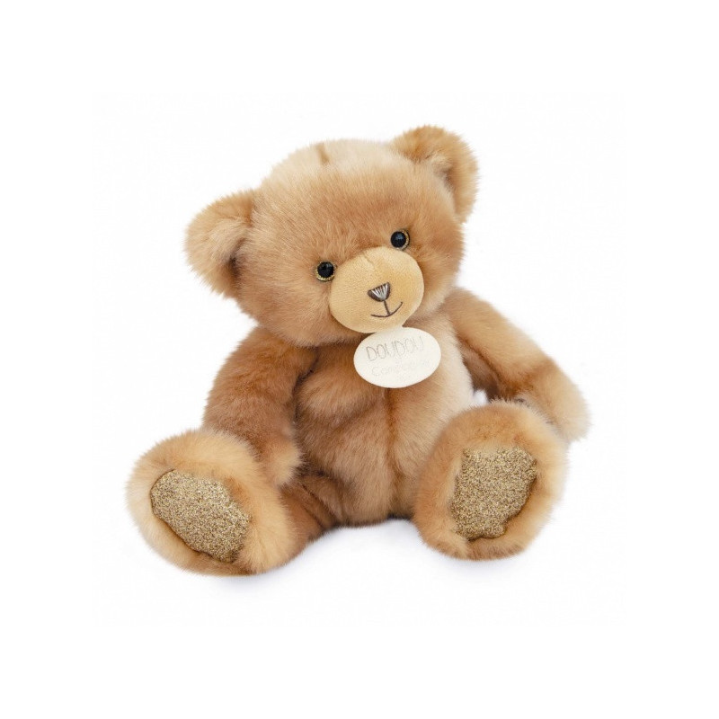 Animaux-Bois-Animaux-Bronzes propose Peluche Ours collection 37 cm - nude-la peluche par doudou et compagnie histoire d'ours -DC