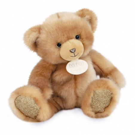 Animaux-Bois-Animaux-Bronzes propose Peluche Ours collection 37 cm - nude-la peluche par doudou et compagnie histoire d'ours -DC