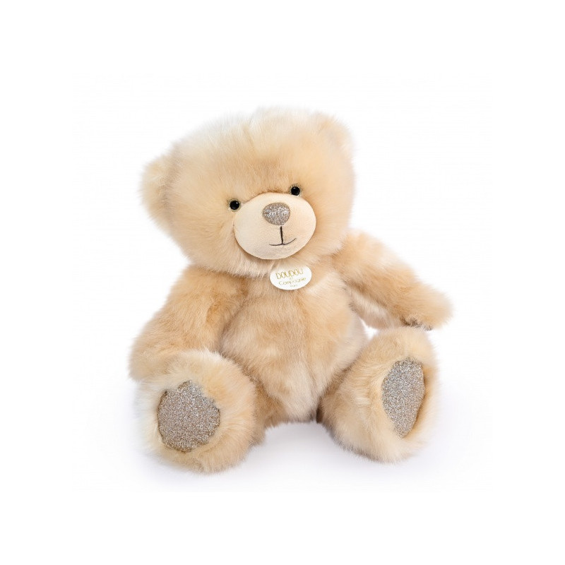 Animaux-Bois-Animaux-Bronzes propose Peluche Ours collection 40 cm - nude-la peluche par doudou et compagnie histoire d'ours -DC