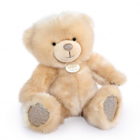 Animaux-Bois-Animaux-Bronzes propose Peluche Ours collection 40 cm - nude-la peluche par doudou et compagnie histoire d'ours -DC