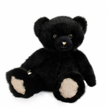 Animaux-Bois-Animaux-Bronzes propose Peluche Ours collection 30 cm - noir smoky-la peluche par doudou et compagnie histoire d'ou