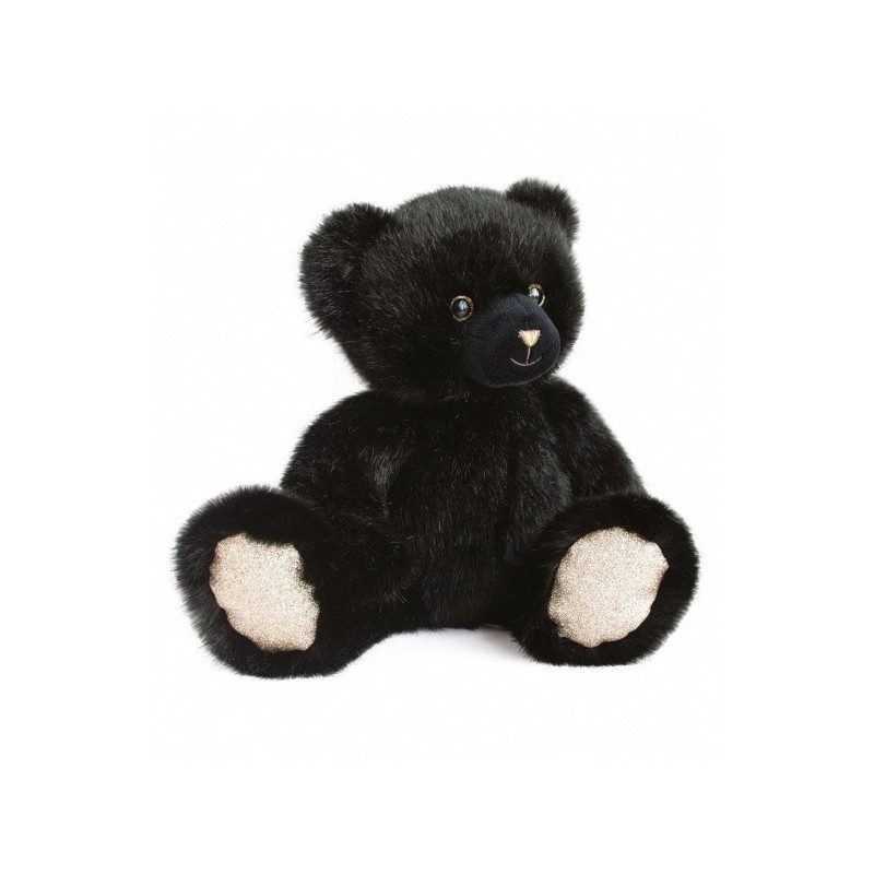 Animaux-Bois-Animaux-Bronzes propose Peluche Ours collection 37 cm - noir smoky-la peluche par doudou et compagnie histoire d'ou