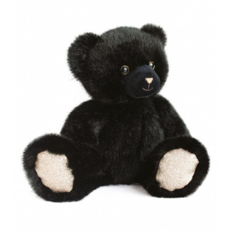 Animaux-Bois-Animaux-Bronzes propose Peluche Ours collection 37 cm - noir smoky-la peluche par doudou et compagnie histoire d'ou