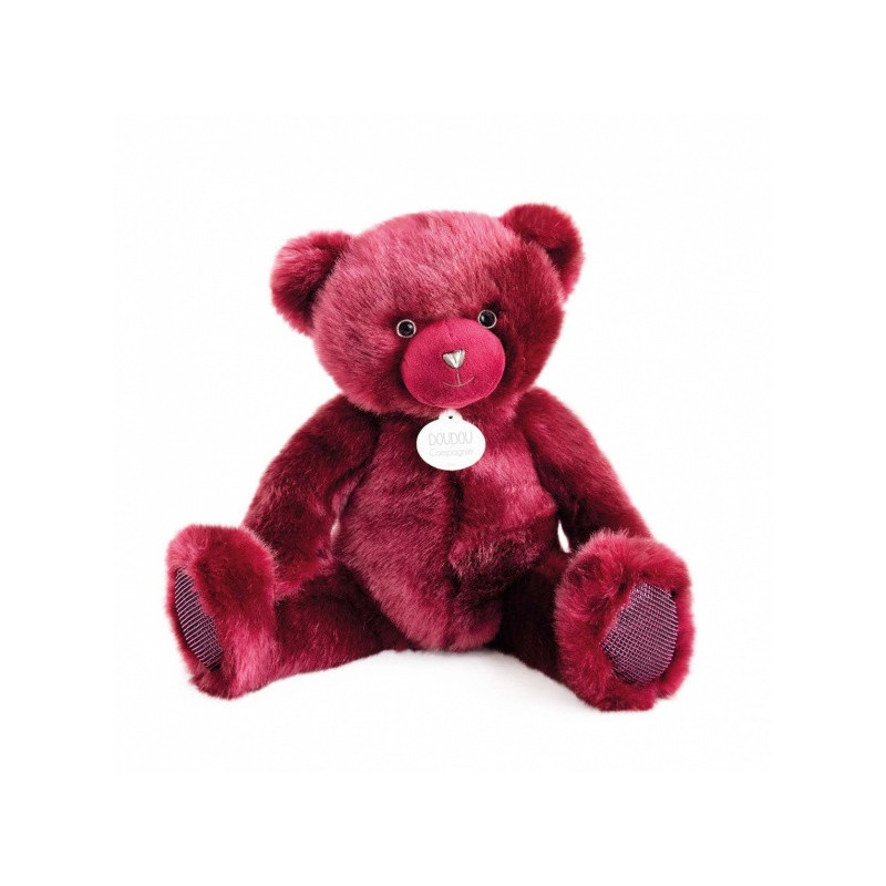 Animaux-Bois-Animaux-Bronzes propose Peluche Ours collection 37 cm - bois de rose-la peluche par doudou et compagnie histoire d'