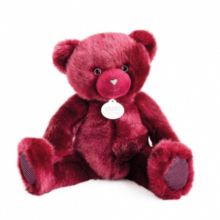 Animaux-Bois-Animaux-Bronzes propose Peluche Ours collection 37 cm - bois de rose-la peluche par doudou et compagnie histoire d'