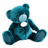 Animaux-Bois-Animaux-Bronzes propose Peluche Ours collection 37 cm - bleu paon-la peluche par doudou et compagnie histoire d'our